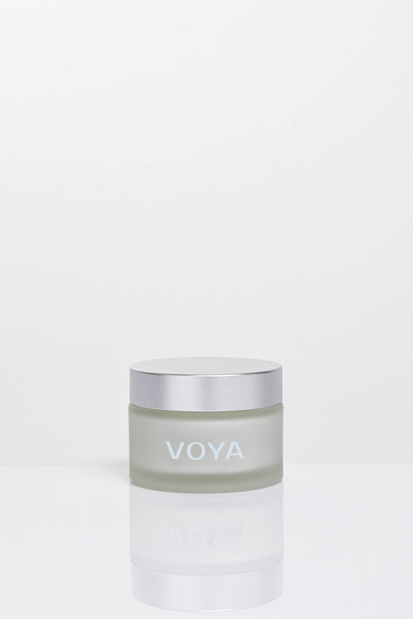 voya skincare USA restorative night cream, organic formulation in jar