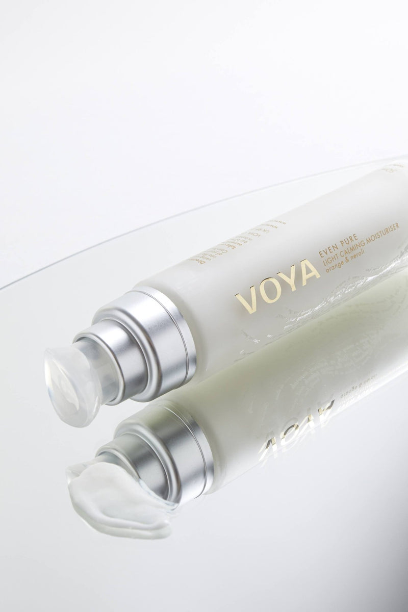 voya skincare USA even pure light calming organic face moisturizer on side