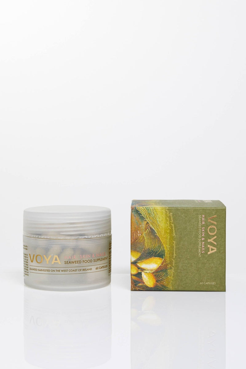 voya skincare USA hair skin and nail seaweed supplements with outer box