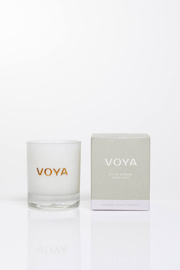 Essential Oil Luxury Scented Candle, Lavender, Rose and Chamomile Scent, VOYA Skincare USA