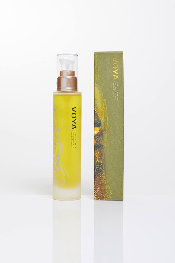 VOYA Skincare USA Mindful Dreams Relaxing Lavender Body Oil with outer packaging