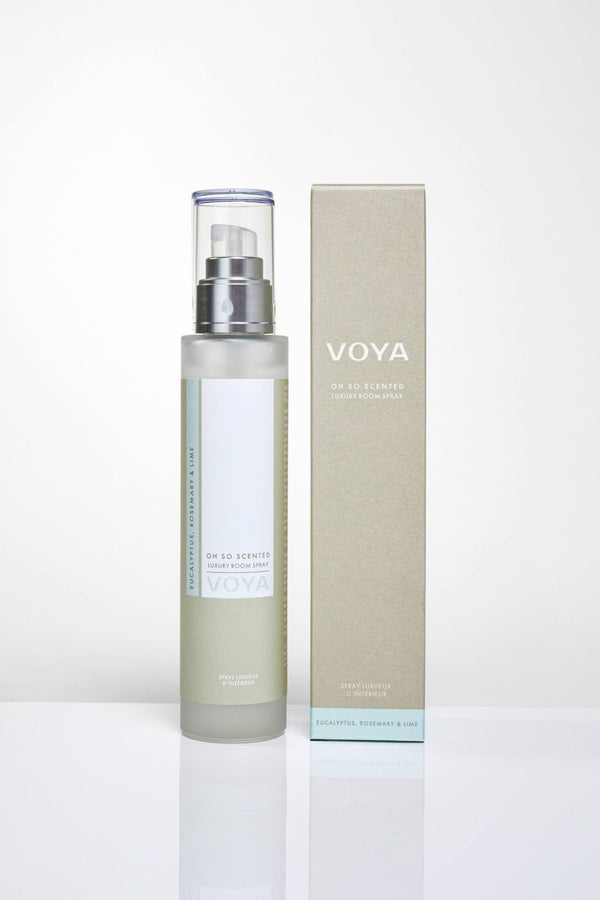 VOYA Room Spray, Eucalyptus, Rosemary and Lime Scent with outer packaging, VOYA Skincare USA