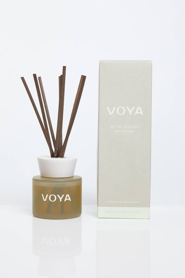 VOYA Skincare USA African Lime and Clove Reed Diffuser with outer packaging