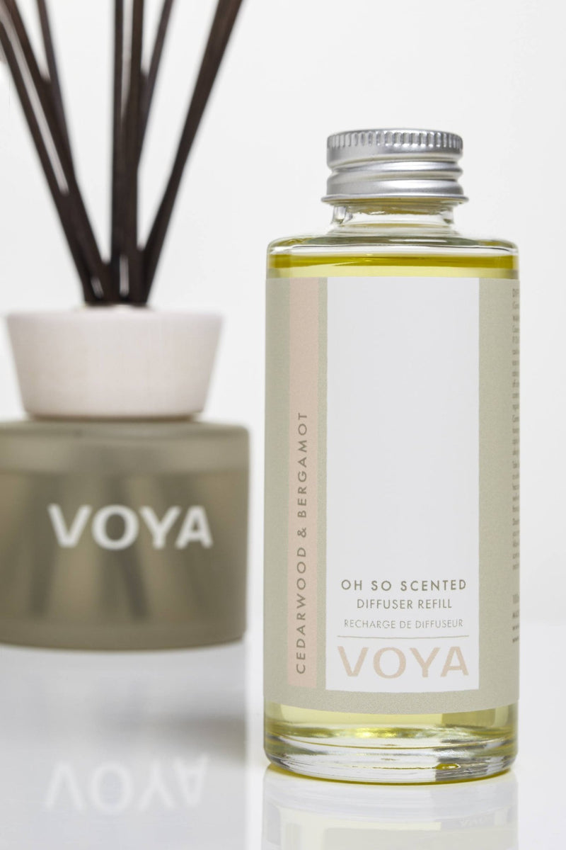 VOYA Skincare USA Cedarwood and Bergamot Reed Diffuser Oil Refill and Reed Diffuser