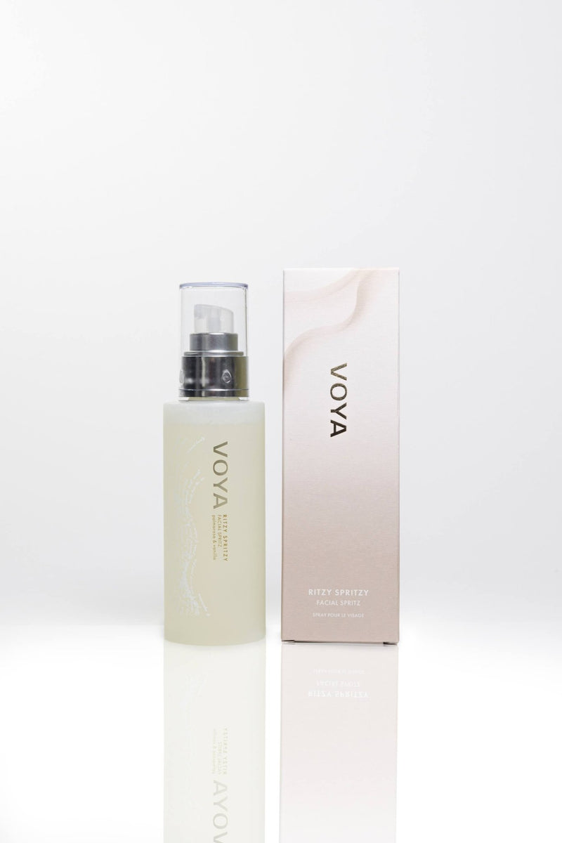 Ritzy Spritzy Facial Spritz Toner with outer packaging, VOYA Skincare USA