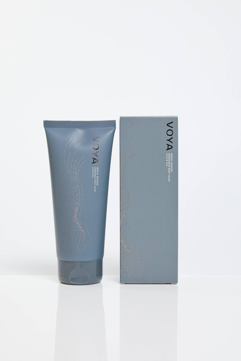 Energising Organic Body Wash for Men with outer packaging, VOYA Skincare USA